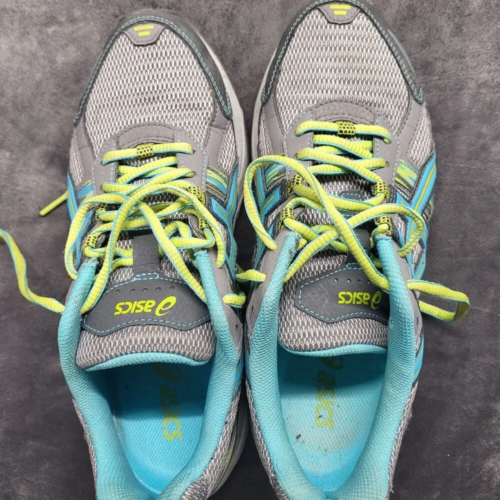 ASICS Gel-Venture 5 Running Shoes Womens Sz 8.5 T5N9N Grey Turquoise Lime